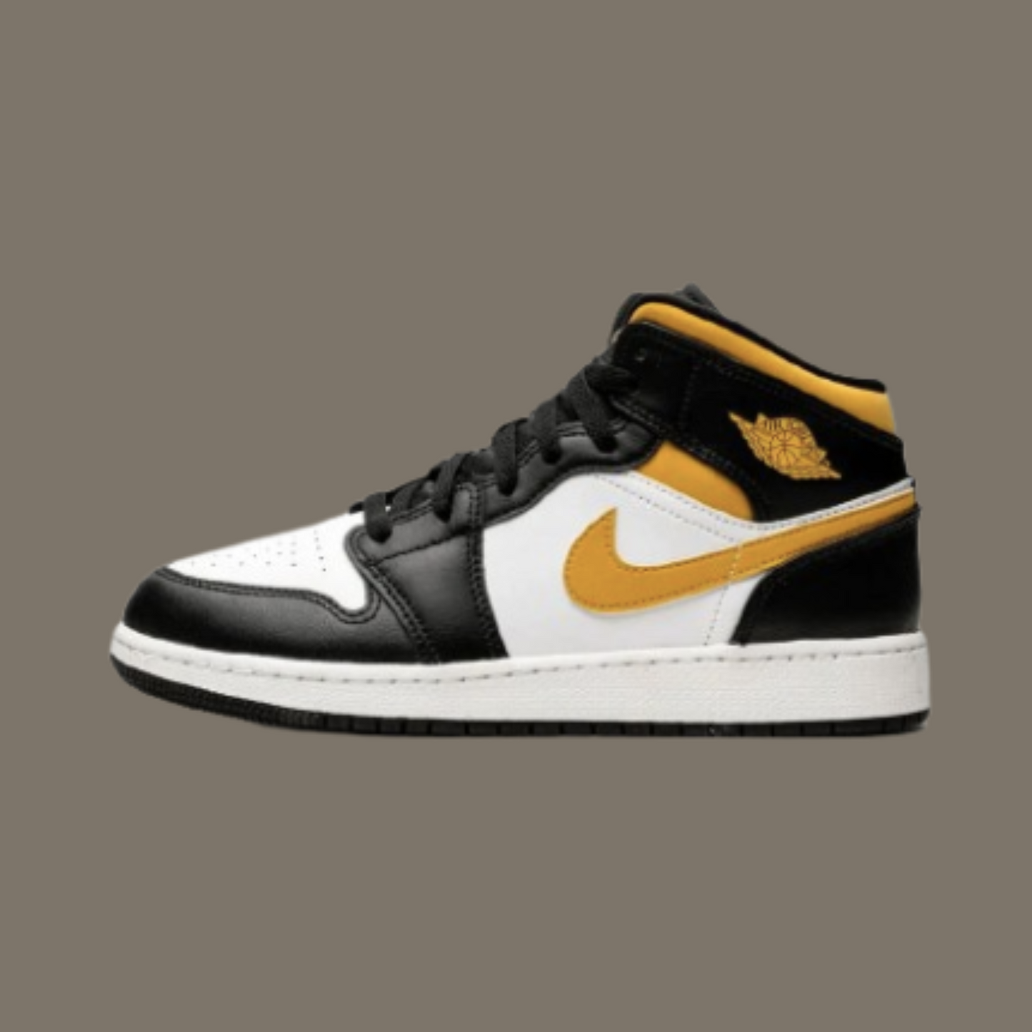 Air Jordan 1 Mid White GS 'Pollen Black'