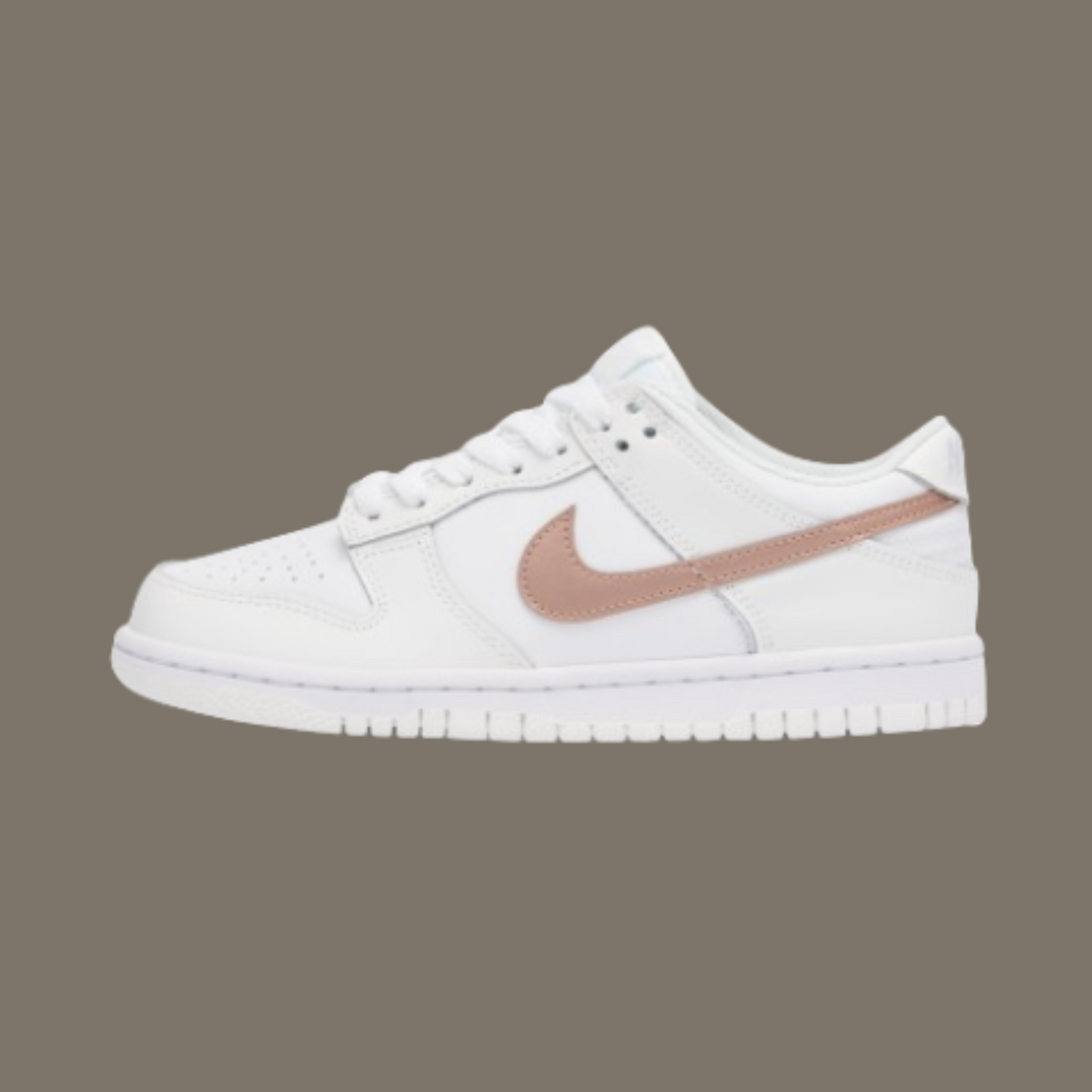 Dunk Low GS 'White Pink Bronze Swoosh'